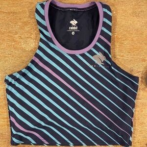 Rabbit Striped Sports Bra - Purple and Blue